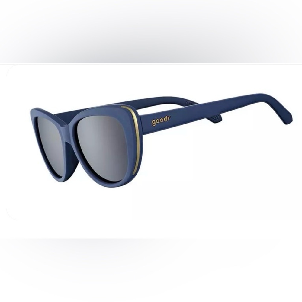 Goodr Navy Runway Sunglasses with Gold Accent